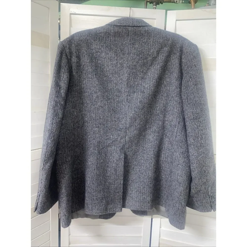 Vintage John D Craigmiles Tweed Blazer 46S 100% Wool Classic Preppy Lined Classy